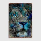 Плакат с изображением голубого льва, Леона, диких животных, Леа, Роше, металлическая табличка для клуба, бара, жестяные пластинки