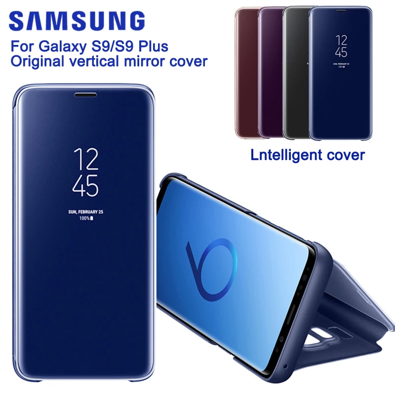 

New Original Vertical Mirror Protection Shell Phone Cover Case For Samsung GALAXY S9 G9600 S9+ Plus G9650 Slim Flip Case