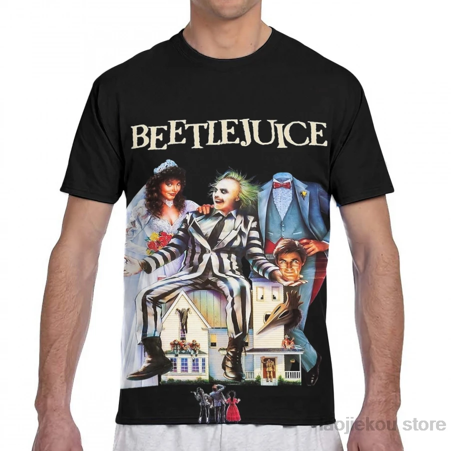Мужская футболка от Beetlejuice женская модная со сплошным принтом для девочек топы