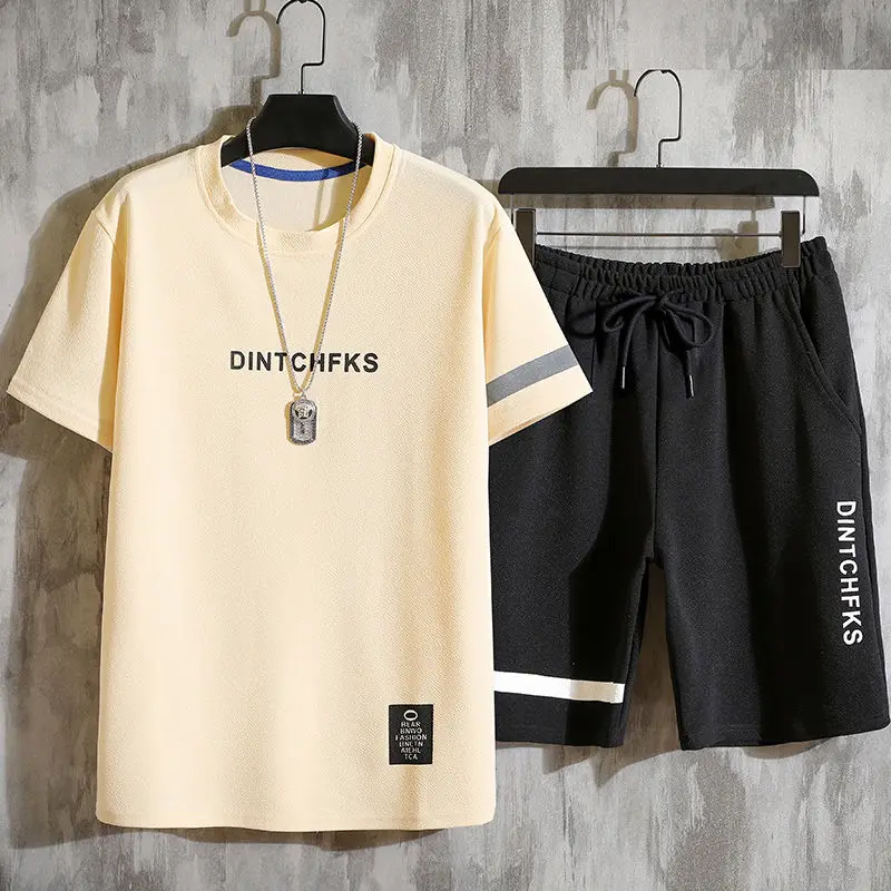 

Large size sports suit male fat summer casual suit loose trend youth