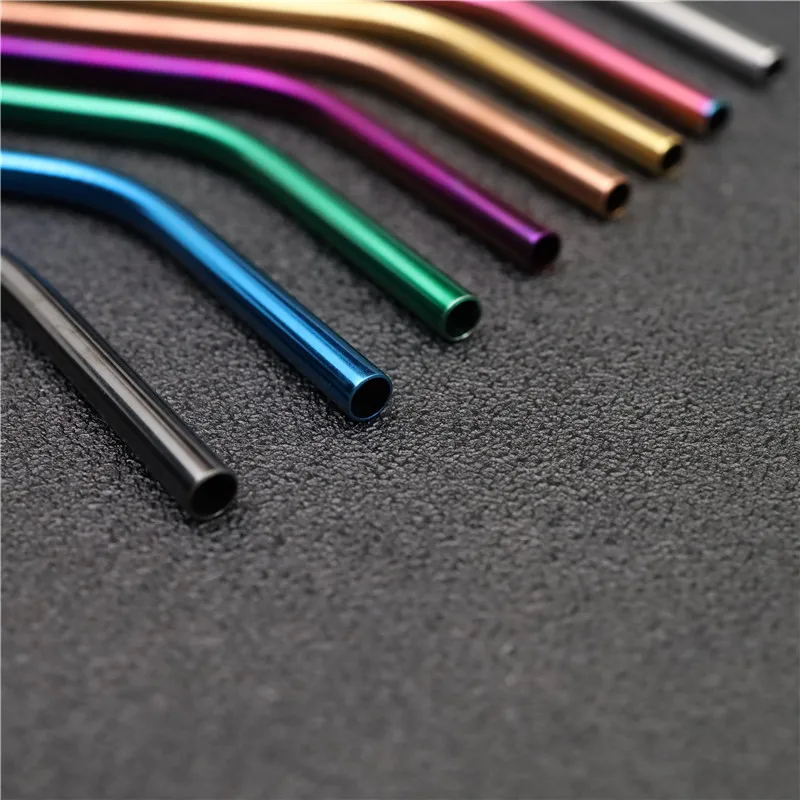 Reusable Drinking Straws 304 Stainless Steel Metal Surpass Glass Bent Straight With Clean Brush | Дом и сад