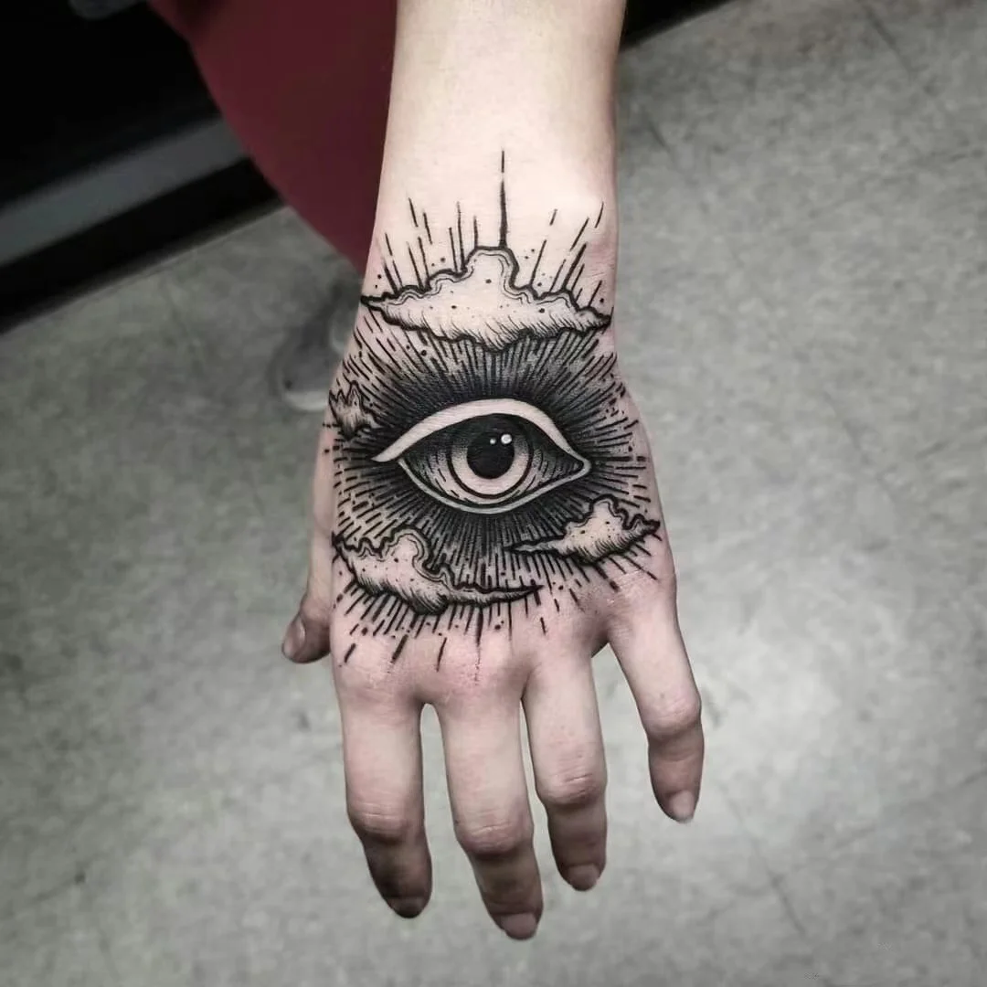 

Black 3D Eye Fake Tattoos For Hands Arm Body Waterproof Flash Decals Temporary Tatto Stickers Cool Tatoos Men Women