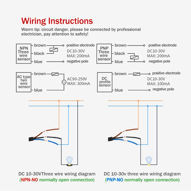 Индукционный металлический датчик M8 1 мм и 2 приближения типа для индуктивного