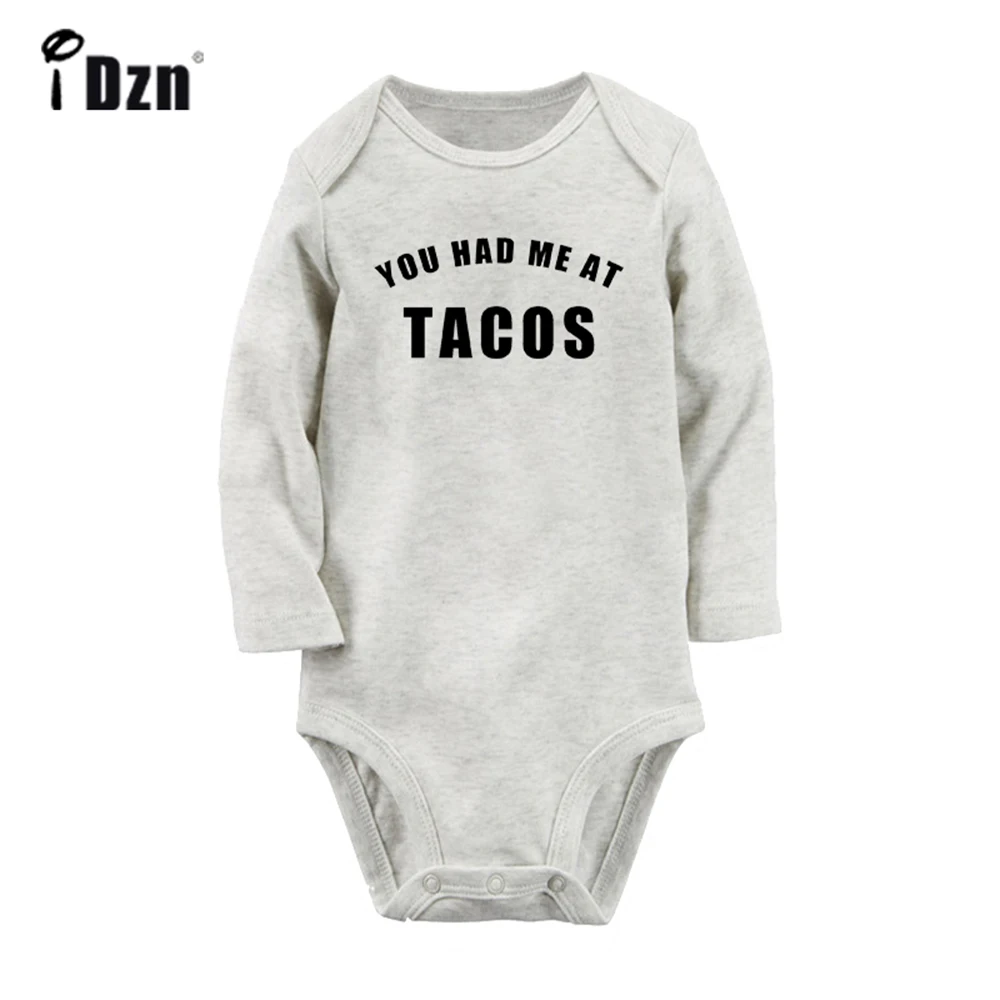 Комбинезон с длинным рукавом и надписью «You Had Me at Tacos», 100% хлопок