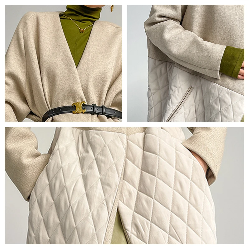 LUXUV Women's Long Down Jacket Winter Puffer Clothes Quality Outerwear Overcoat Parka Quilted Padded Coats Cotton Windbreak Wool