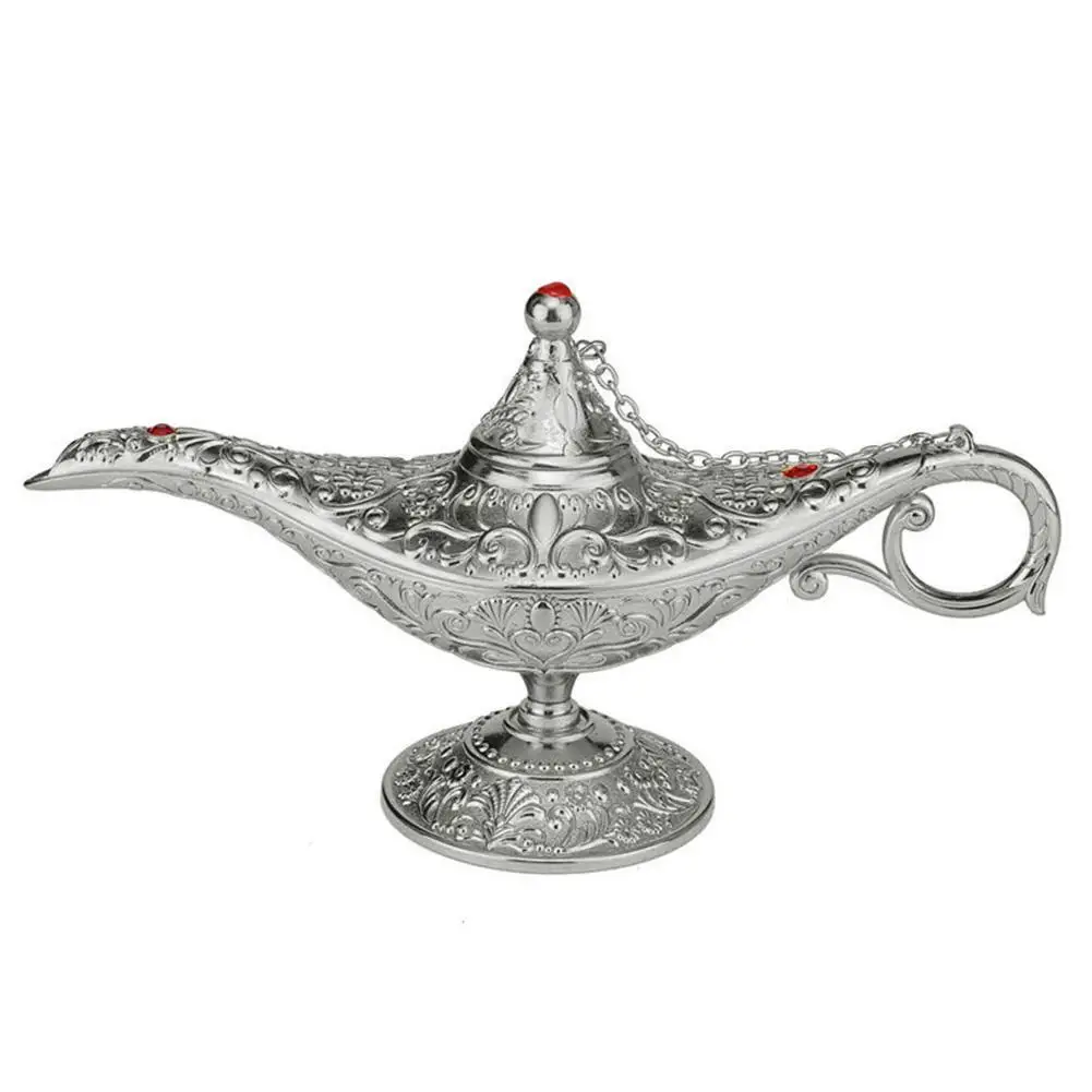 

Hot Sales!!! Vintage Imitation Aladdin Lamp Wishing Tea Pot Collectable Home Decor Ornament