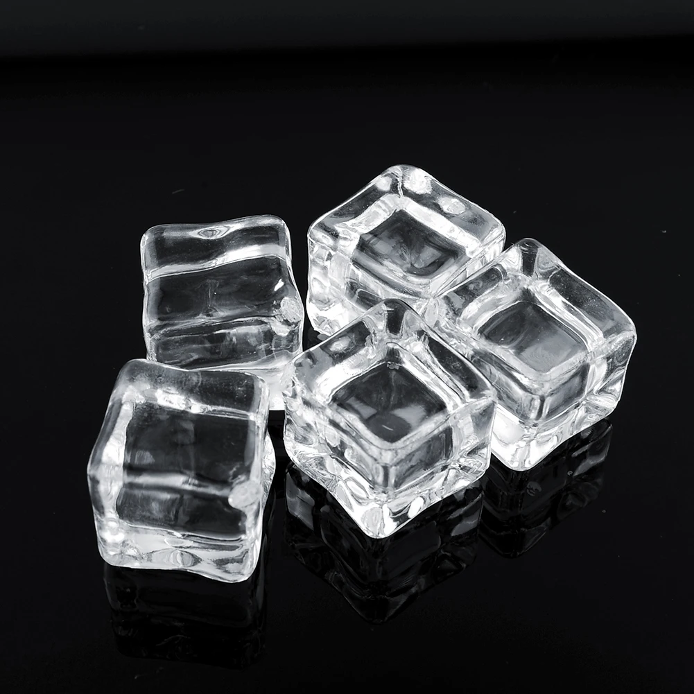 

10PCS/Lot Artificial Ice Cube Clear Square Fake Acrylic Ice Cube Stone Crystal Wine Cooler Home Decor Bar Party Supplies