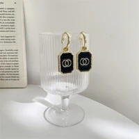 rectangular circular geometric earrings golden fashion elegant short pendant earrings for women jewelry