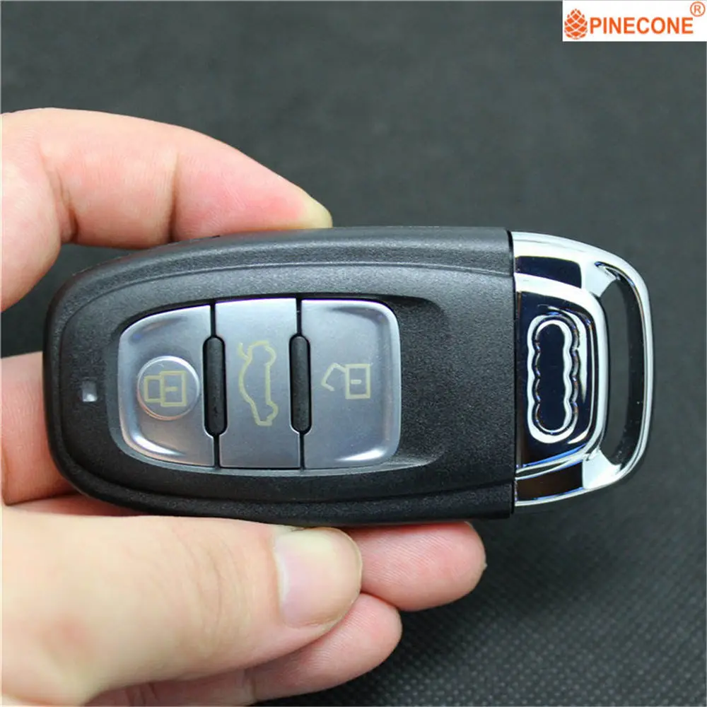 

PINECONE for Audi Q5 Q7 A4l A3 A4 A5 A6 A8 Quattro Key Case 3 Button High Quality Replacement Car Key Fob Shell