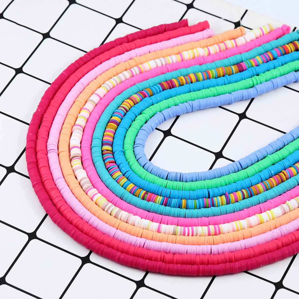 

3mm 4mm 5mm 6mm 8mm Fluffy Slime Supplies Charm Slice Loose Soft clay Beads Colorful For Bracelet Jewelry Making Diy 40cm/strand