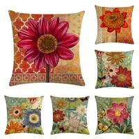 flower series printed pillowcase farmhouse style decorative throw cushion cover sofa livingroom home decor pillowcovers 4545cm