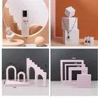 Бело-розовый INS ветрозащитная сетка красный куб реквизит для фотосъемки украшение, геометрический стерео реквизит для фотосъемки орнамент для фотографирования стол C