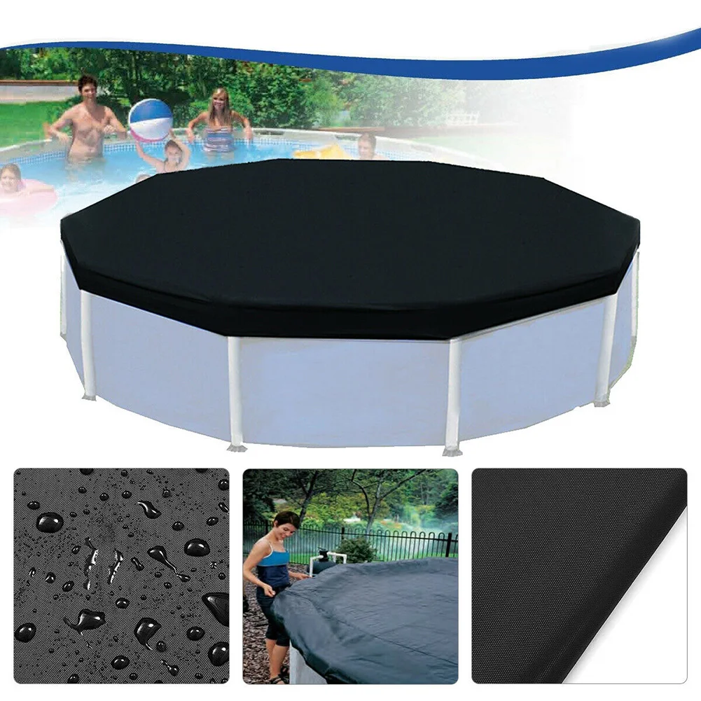 

12ft Rainproof UV Resistant Frame Inflatable Round Accessories Swimming Pool Cover Durable Strong Folding Garden Above Ground