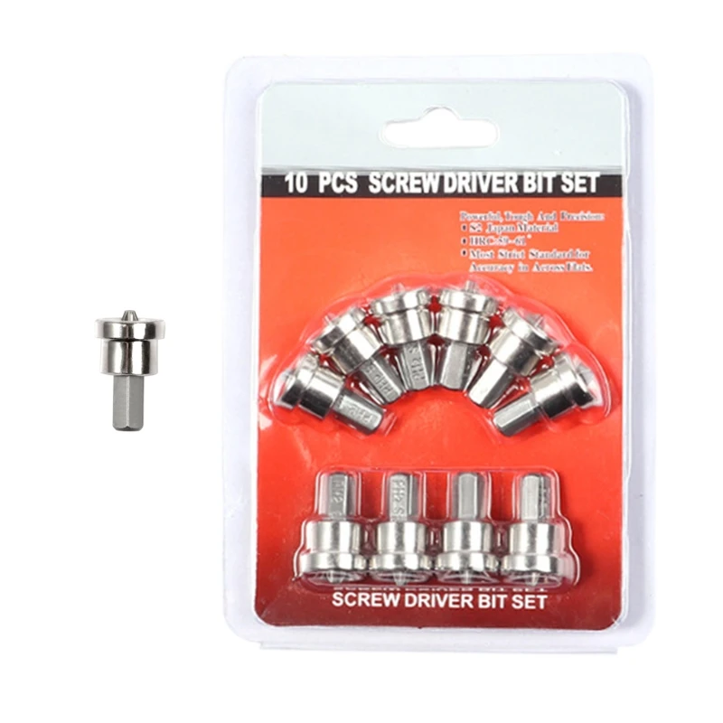 

10 Pcs Set / 1 Pc Locating Screwdriver Bits Depth Stop Plasterboard Screws Hex W0YF