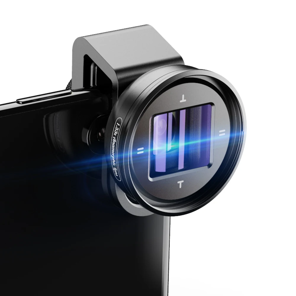 

APEXEL 1.33X Anamorphic Lens Widescreen Camcorders Lens Movie Shooting Deformation HD Mobile Phone Lens For Iphone/Huawei