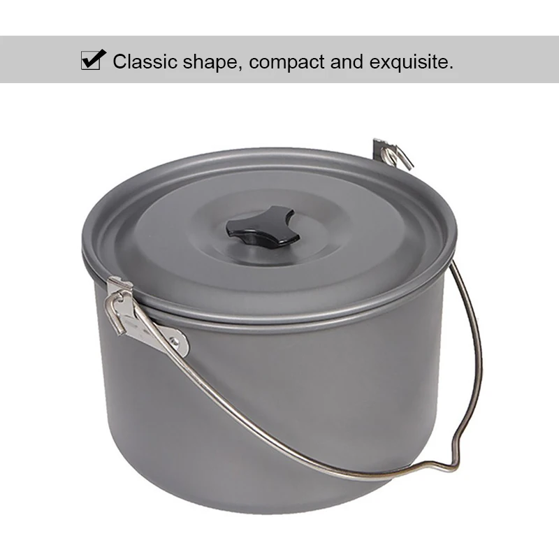 Кастрюля для пикника TEENRA из алюминиевого сплава кастрюля кемпинга приготовления