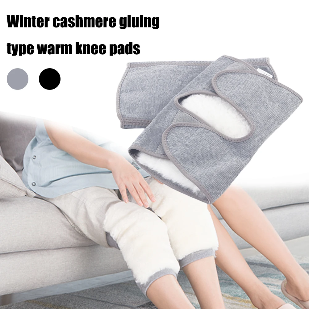 

2pcs Anti Cold Support High Elastic Artificial Wool Running Knee Pads Prevent Arthritis Soft Riding Protective Gear Winter Warm