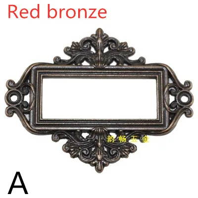 2 5 шт. антикварные резные аксессуары медицина ярлык ящика Pull Frame файл имя держатель для карт блокнот фотоальбом diy deco Аппаратные средства - Цвет: 2