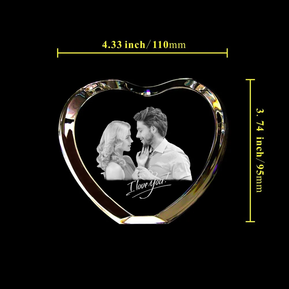 Персонализированная 2D/3D лазерная гравировка гравированное Хрустальное стекло