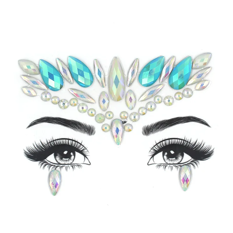 19 Luminous Glitter Calavera Мексиканская наклейка на лицо с кристаллами светящиеся наклейки на глаза с блестками временные наклейки на тату Украшения для тела музыкальный фестиваль вечерние тату - Цвет: 19 Luminous Glitter