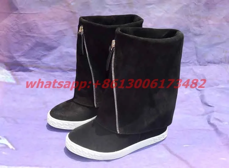 Женские ботильоны на платформе IG дизайнерские Брендовые с открытой молнией и