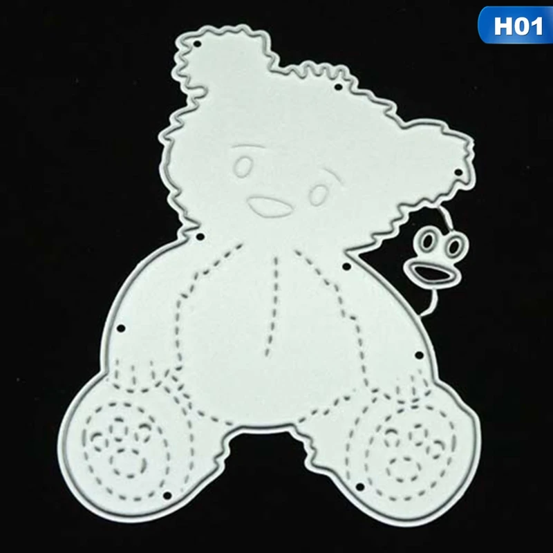 Металлические штампы с изображением коричневого медведя и одежды трафареты для