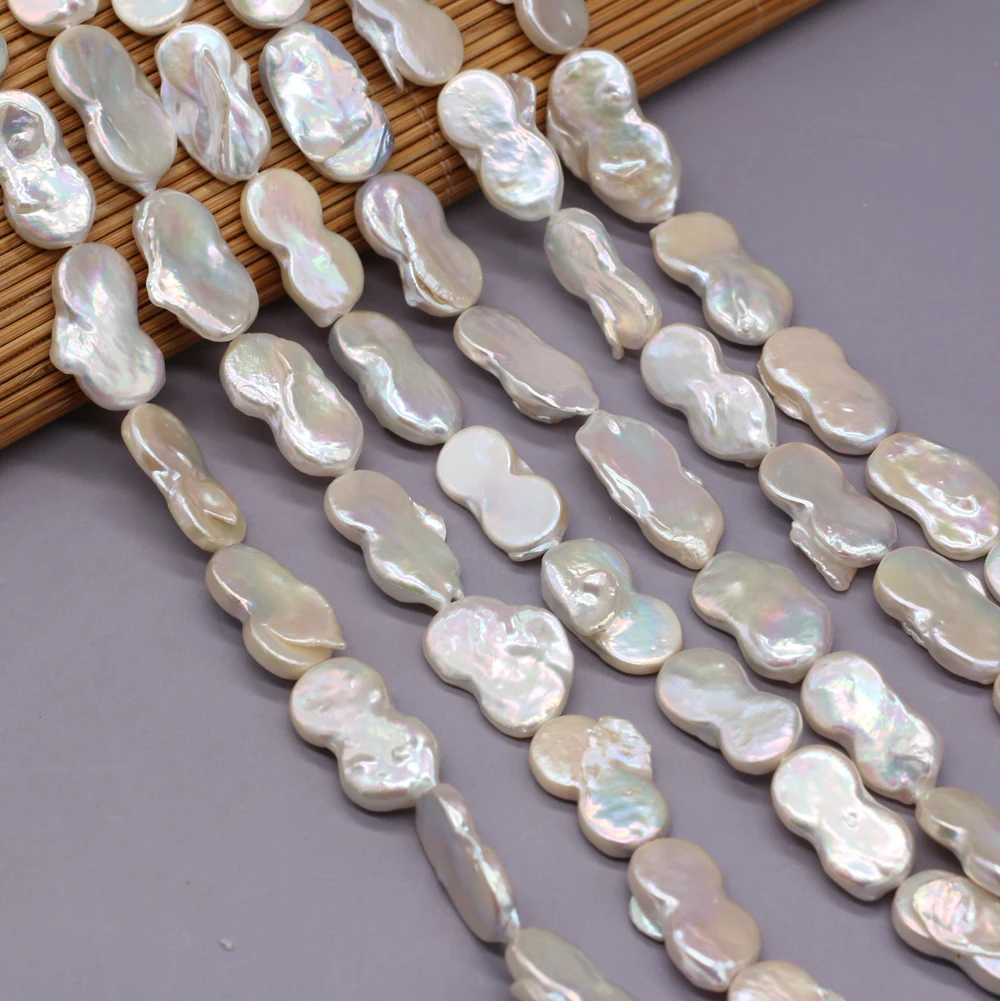 

Best Selling Natural Freshwater Pearl Beaded Irregular White Figure Eight Beads Making DIY Exquisite Crafts Gifts 12x20-13x22mm