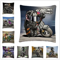 motorcycle stunt second bomb pattern linen cushion cover pillow case for home sofa car decor pillowcase 45x45cm