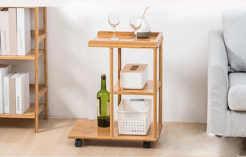 

Бамбук Кофе стол передвижной диван сторона черный стеклянный столик угловой шкаф узкие стойка для слотов