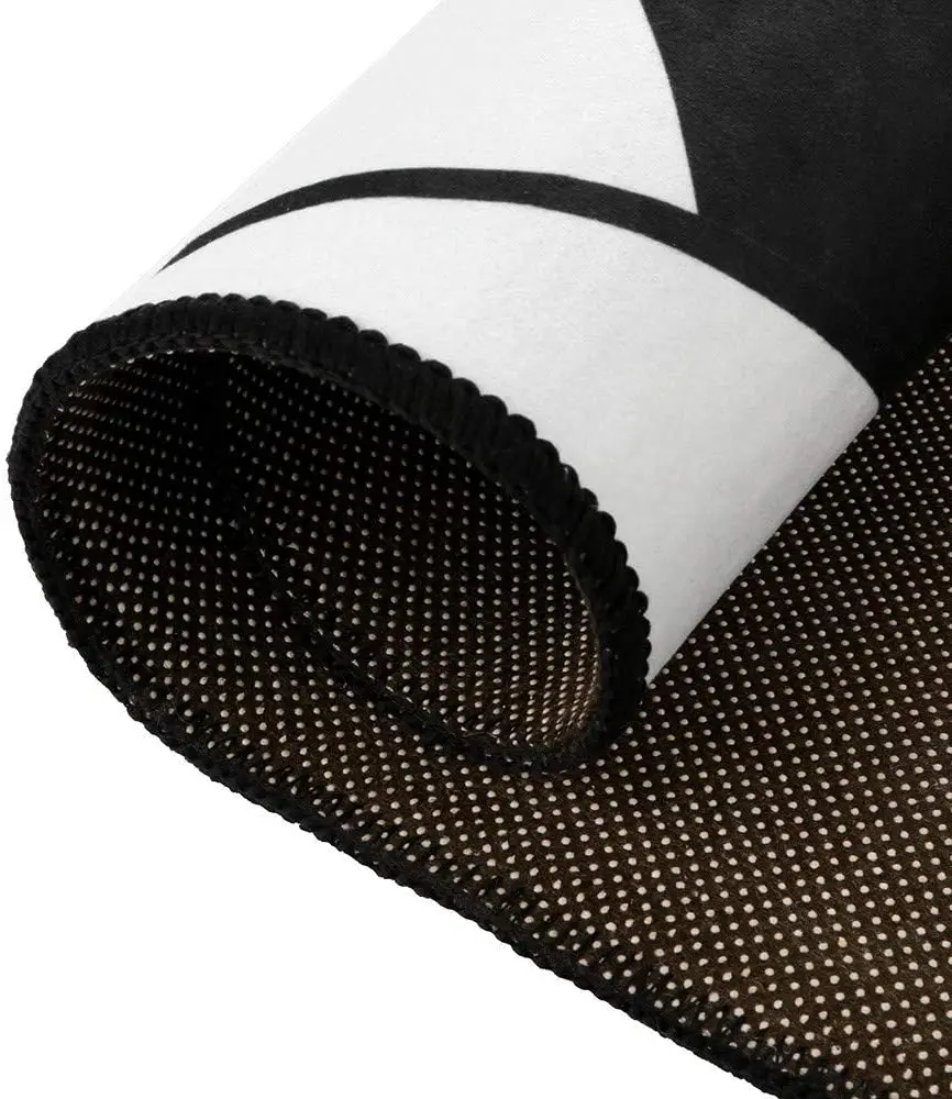 

Modern Simple Style Non-Slip Carpet, Black and White Round Area Rug Carpet, 3D Anamorphic Trick Vortex Art Optical Illusion Room