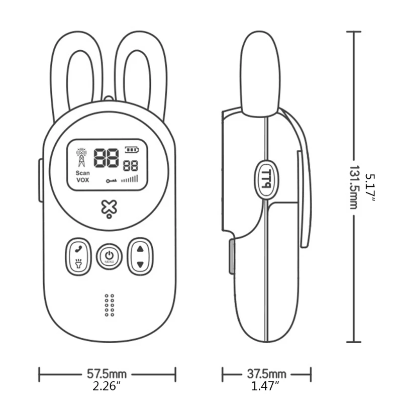 

MXLE Birthday Gift for Kids 3KM/2Miles Wireless Chargeable Intercom Toy Kids Smart Portable Walkie Talkie with Flashlight