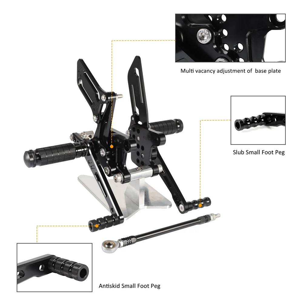 CNC мотоцикл подножка подножки Peg педаль Rearset Серебряный протектор для Suzuki SV650 SV650S GSXR600 GSXR750 GSX1000 K1 D40
