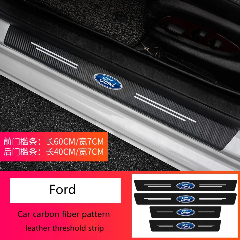 

For Ford Mk2 Mk3 Mk4 Mk5 Fiesta Focus Accessories 4Pcs Car Styling Threshold Door Sill Pedal Protector Carbon Fiber Stickers