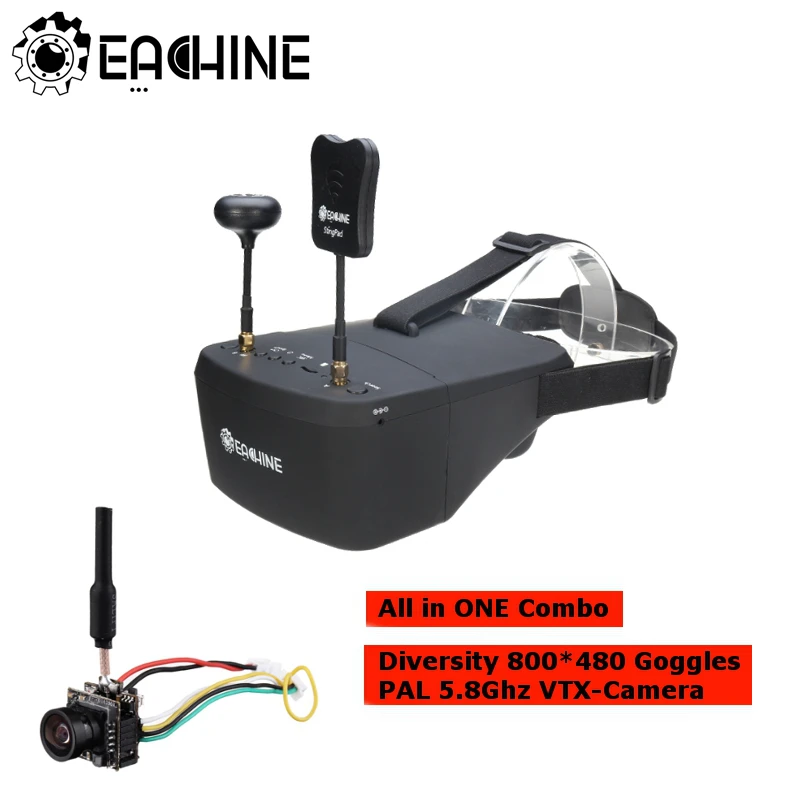 

Eachine EV800D 5 Inch 800*480 Headset HD DVR Diversity FPV Goggles RC Drone+TX06 PAL 700TVL Mini FPV VTX Camera All in ONE Combo