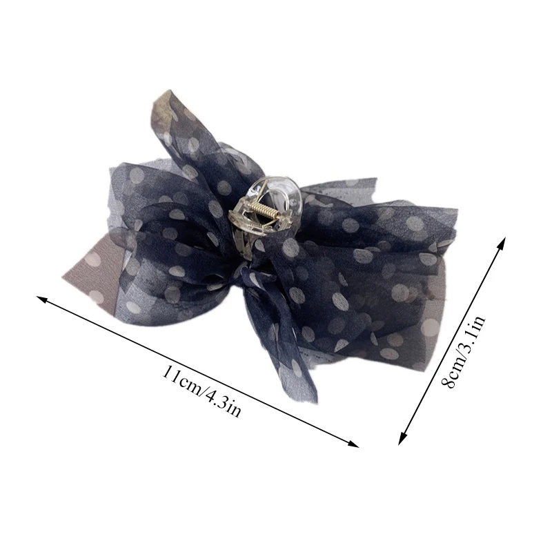

Bow Hair Claw Fashion Accessories Women Organza Polka Dot Floral Shark Hair Clips Boutique Hairpin Hairgrips New Hair Holder