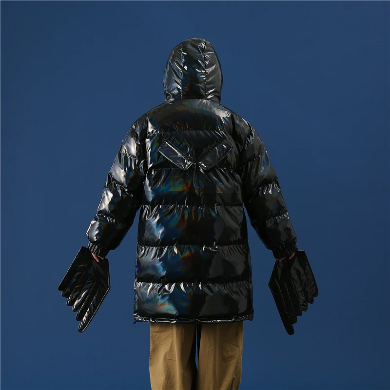 

Women Men Coats Down Cotton Oversize Laser Jackets For Winter Goth Dark Women Coats Brand Men Clothing Japan style Brand Hip Hop