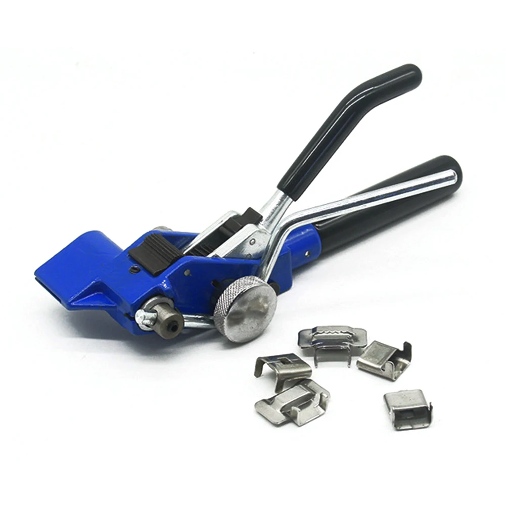 

Stainless Steel Cable Tie Fasten Tool with Adjustab Tension Metal Zip Tie Cutter Handle Steel Ties Cutting Fastening Tool