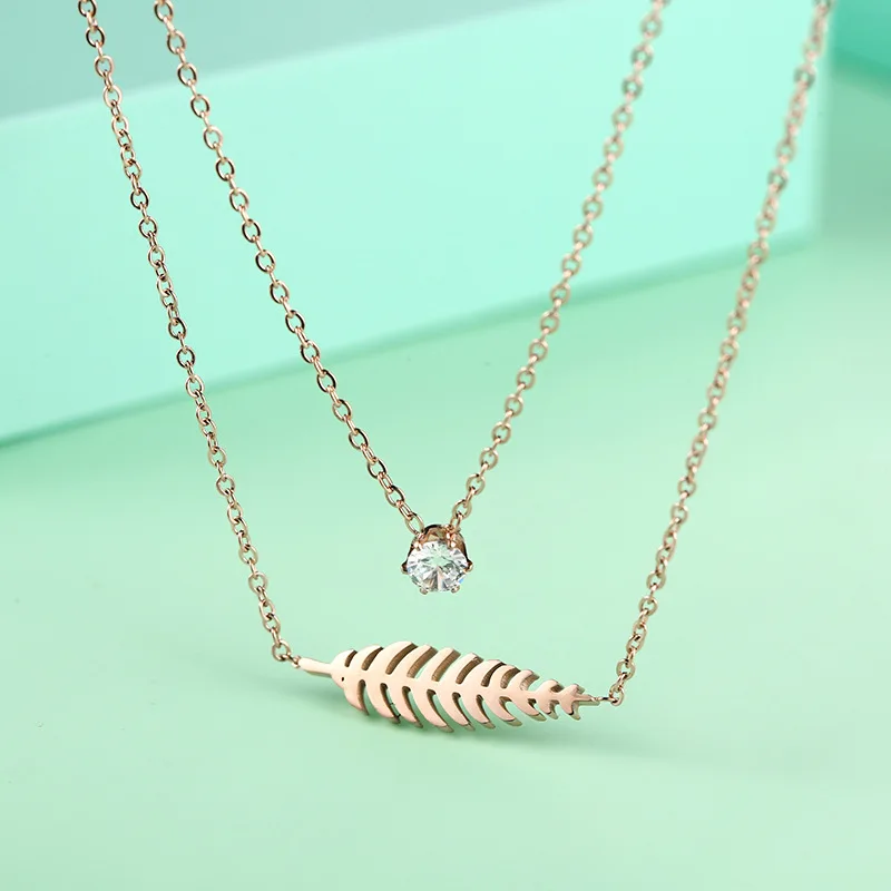 Женское Ожерелье-чокер из розового золота ожерелье нержавеющей стали с