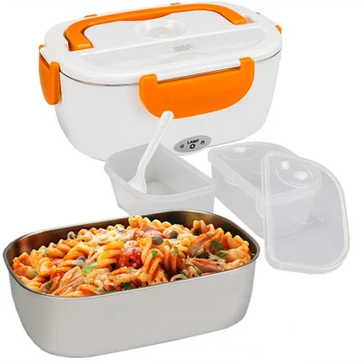 

12-24V 110V/220V Portable Electric Heating Stainless Steel Lunch Box Home Car Truck Home Rice Box Food Warmer Dinnerware Set