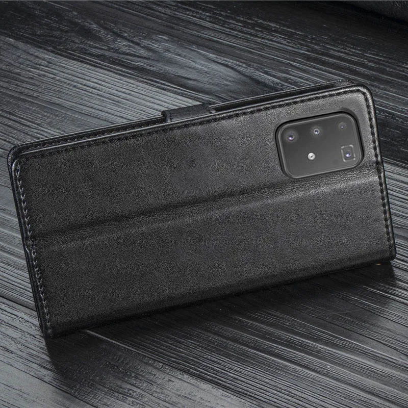 For Samsung A91 Case PU Leather Wallet Magnetic Holders Flip Cover Galaxy A 91 SM-A908 SM-A905 Phone Bag | Мобильные телефоны и