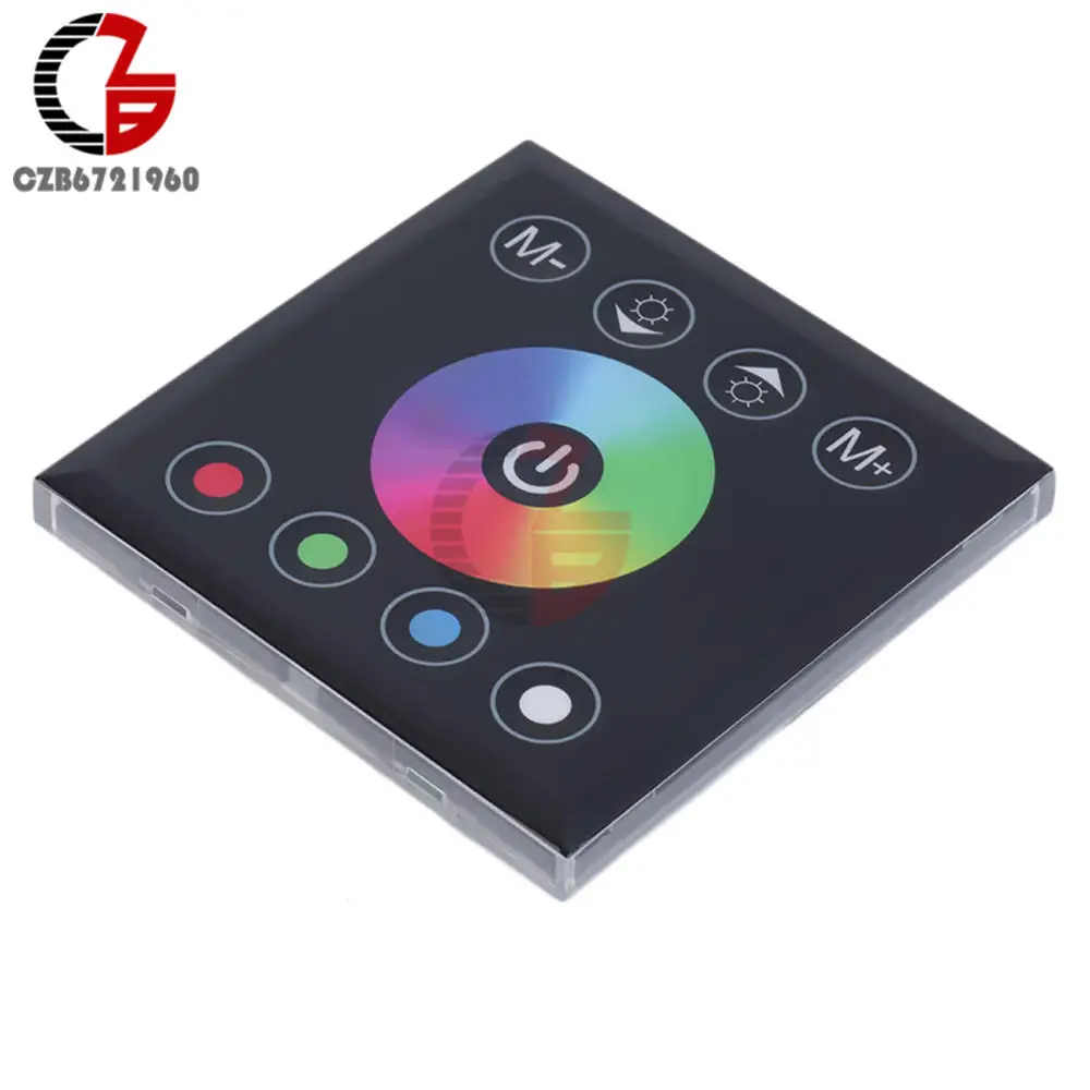 Black DC 12 В 24 в RGB RGBW настенный контроллер Сенсорная панель диммер переключатель для 2835 3528 5050 светодиодный светильник - Цвет: Black
