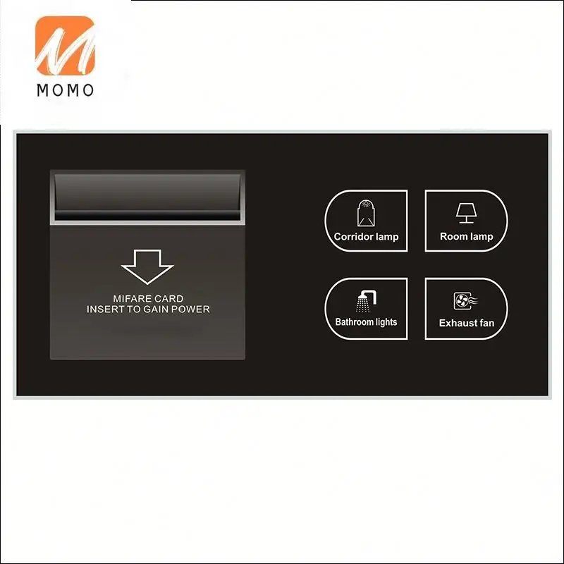 

Двухфункциональный энергосберегающий переключатель черного цвета, сенсорный переключатель управления светом для отеля