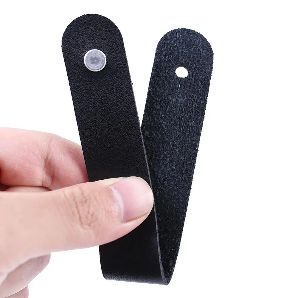 

30% Hot Sale Faux Leather Guitar Neck Headstock Strap Holder Button Lock with Metal Fastener