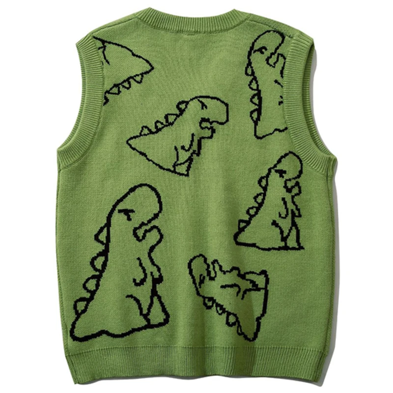 Вязаный свитер в стиле Харадзюку мужской модный пуловер с мультяшным рисунком