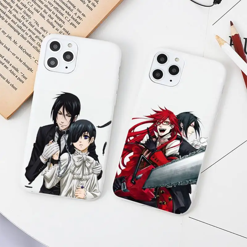 

Japan anime Black Butler Phone Case Candy Color for iPhone 6 7 8 11 12 13 s mini pro X XS XR MAX Plus