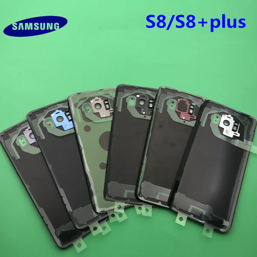 Задняя крышка батареи чехол samsung Galaxy S8 G950 G950F S8+ plus G955 G955F задняя дверь корпус стеклянная панель Запасная часть