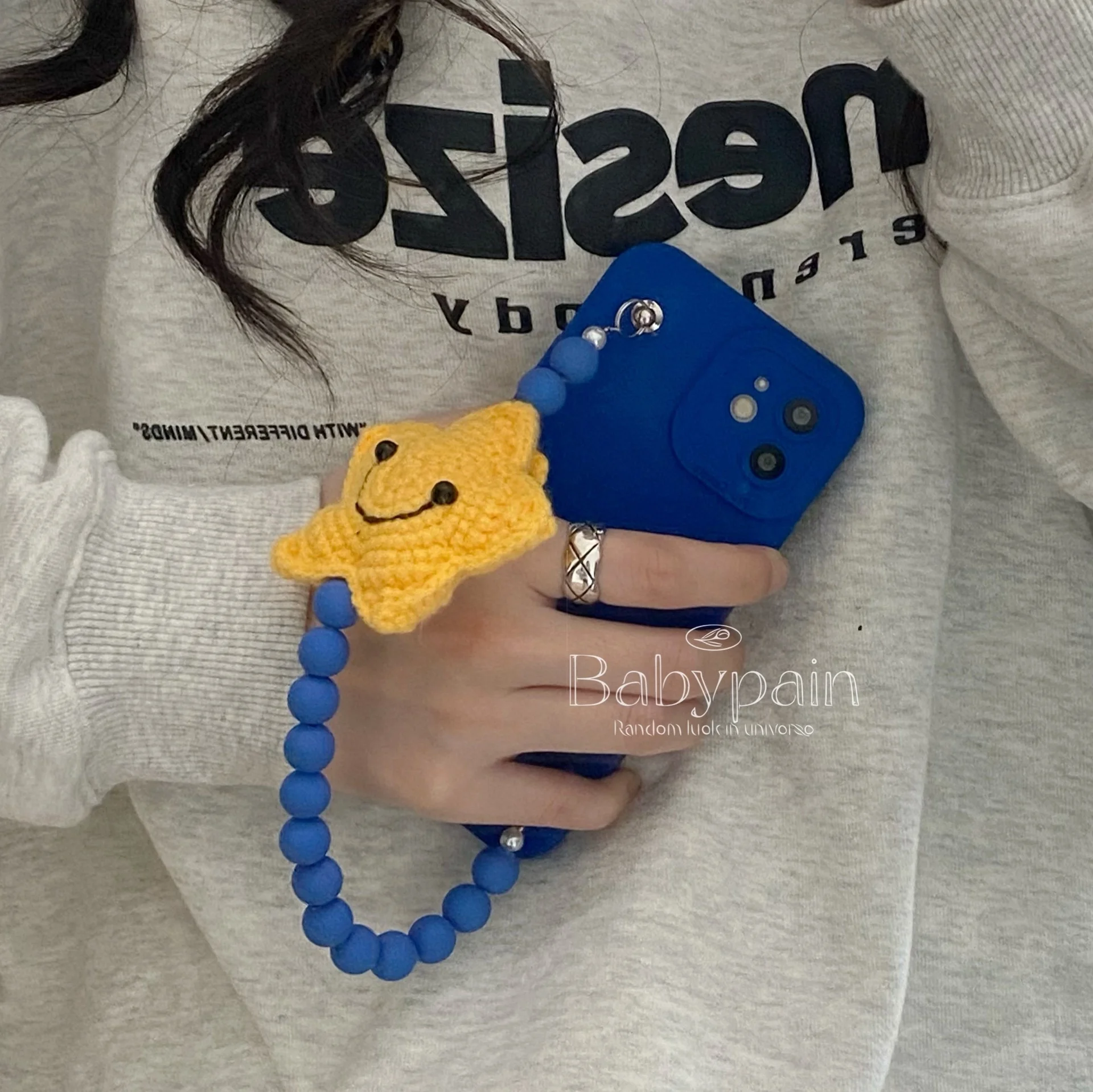 

Ins lovely star chain for iPhone 13promax case Apple 12 Klein Blue Soft Case 11x