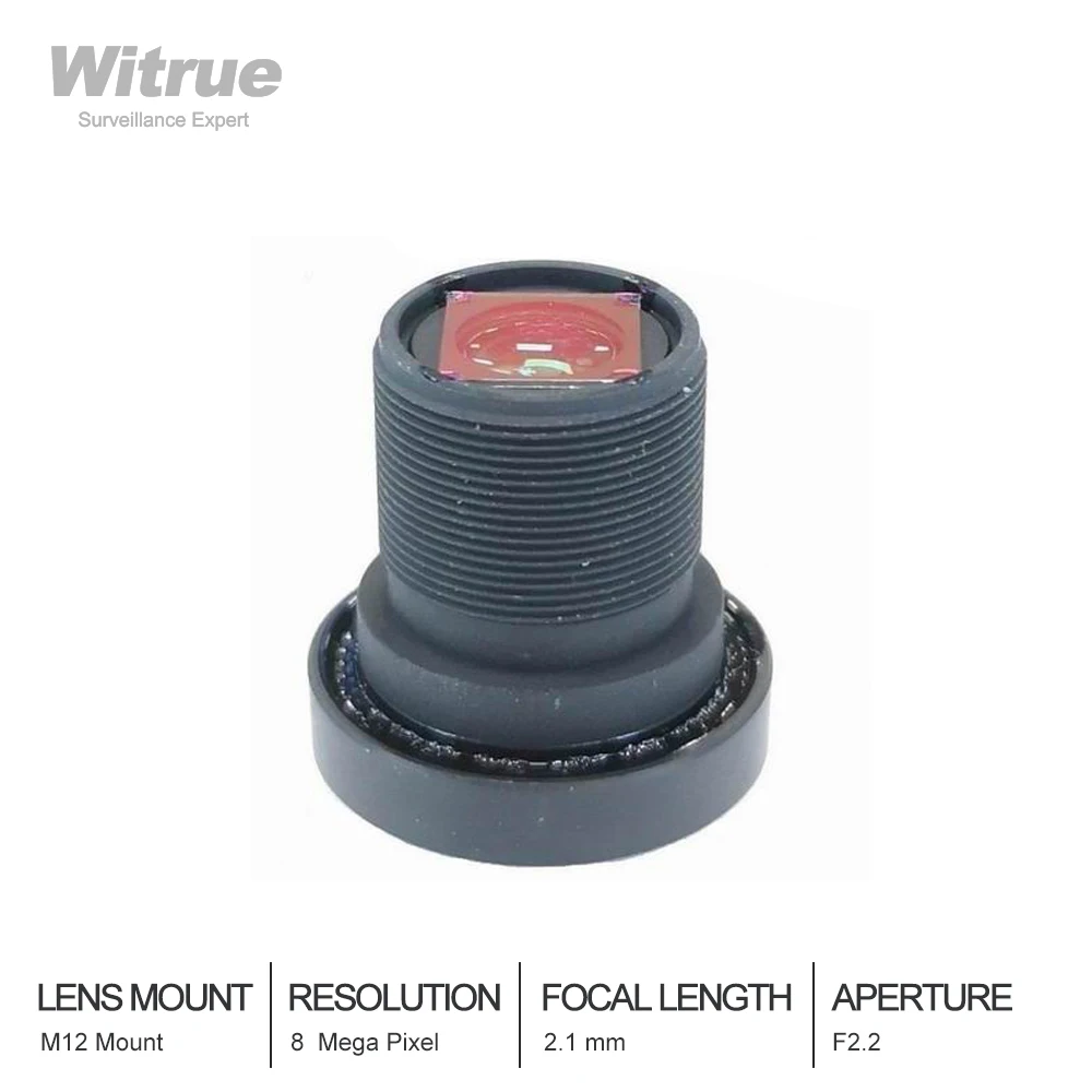 Witrue 8MP 2 1 мм CCTV объектив 1/2.7 дюймов без искажений F2.2 M12 крепление с 650nm ИК фильтром