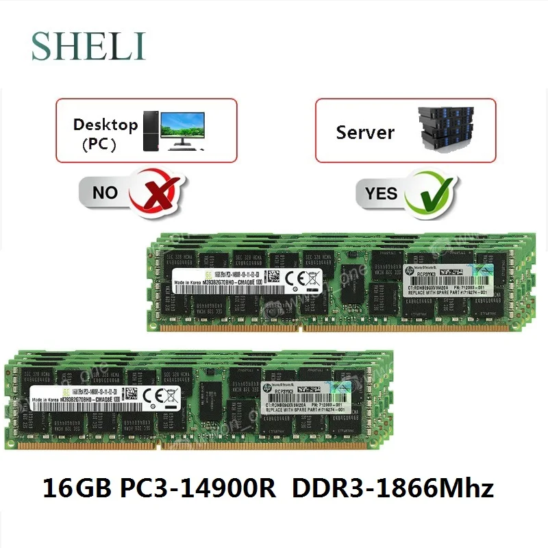 SHELI 16GB PC3 14900R DDR3 1866MHz HP ProLiant DL580 Gen8 Серверная память|Оперативная память| |