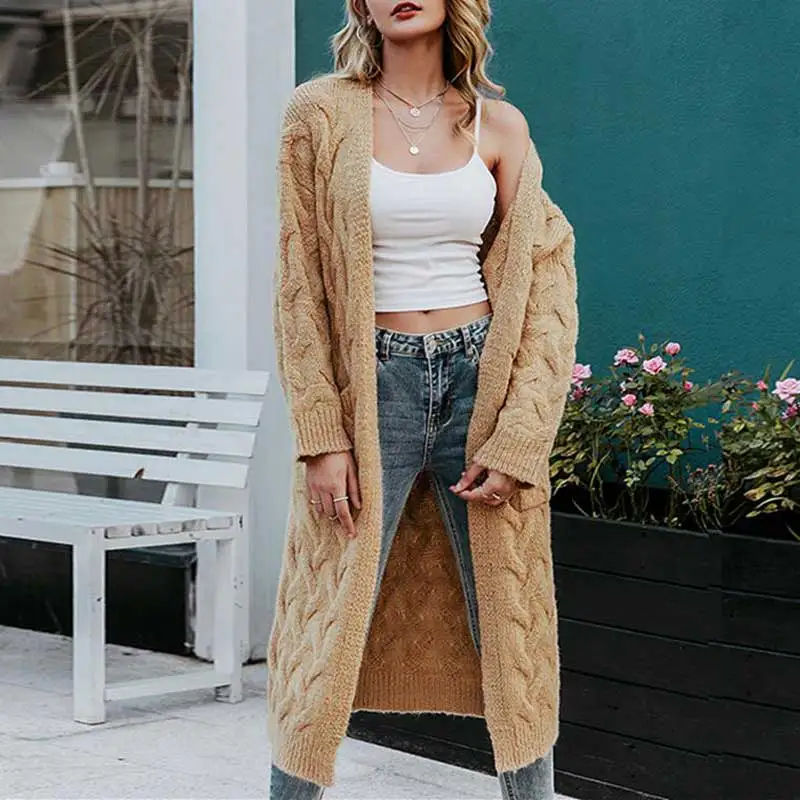 Богемный Вдохновленный Повседневный длинный кардиган женская вязаная верхняя